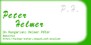 peter helmer business card